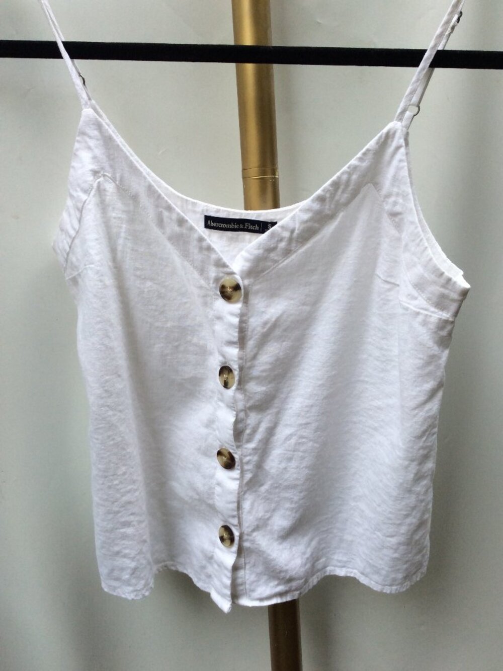 Linen Blend Abercrombie & Fitch Button Front Cami Tank S Summer Essential